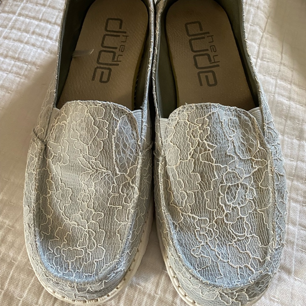 Gray lace Hey Dudes